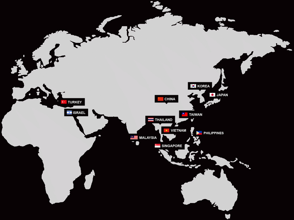 World map showing SJ Gauge distribution markets