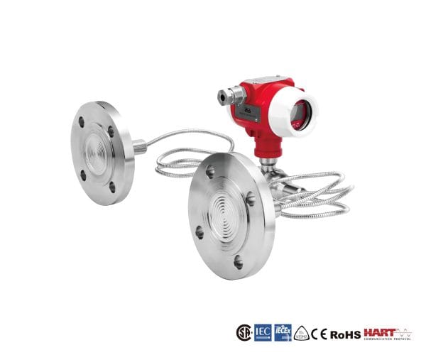 SJ Gauge pressure transmitter with two remote diaphragm seals