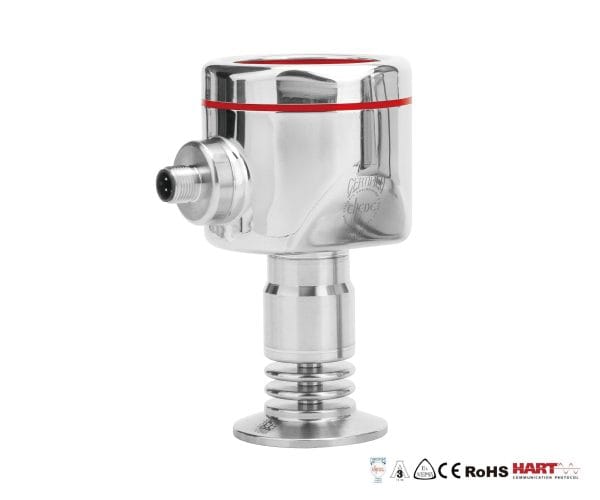 SJ Gauge sanitary diaphragm pressure transmitter with circular electrical connector