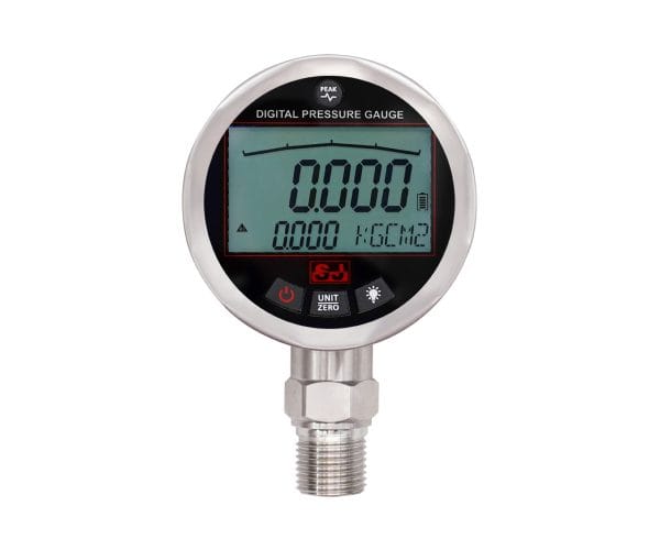 SJ Gauge digital pressure gauge with LCD display and bottom connection