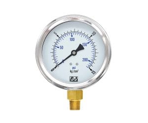 SJ Gauge industrial pressure instrument with stainless steel case
