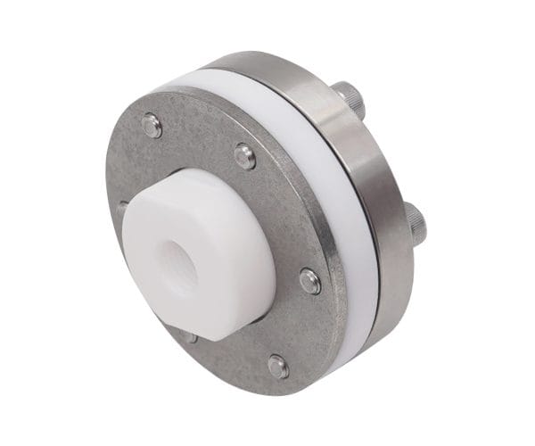 SJ Gauge threaded diaphragm seal with metal upper and plastic lower housing
