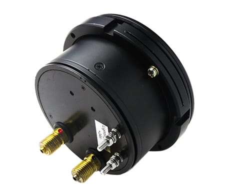 Rear view of an SJ Gauge differential pressure indicator