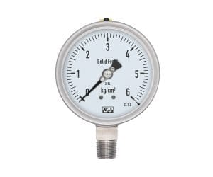 SJ Gauge PRSF safety pressure gauge with solid baffle wall