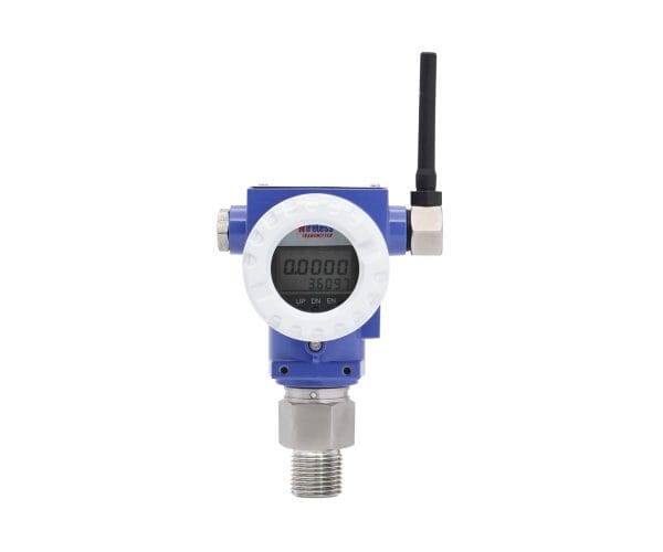 Front display of an SJ Gauge industrial wireless pressure sensor
