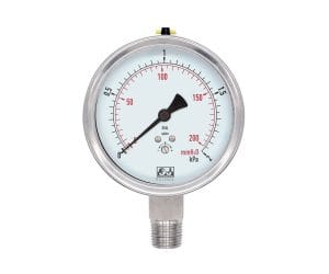 SJ Gauge low-pressure gauge with stainless steel case