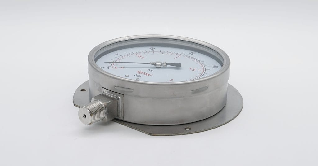 6-inch bottom entry gauge with a large clear scale