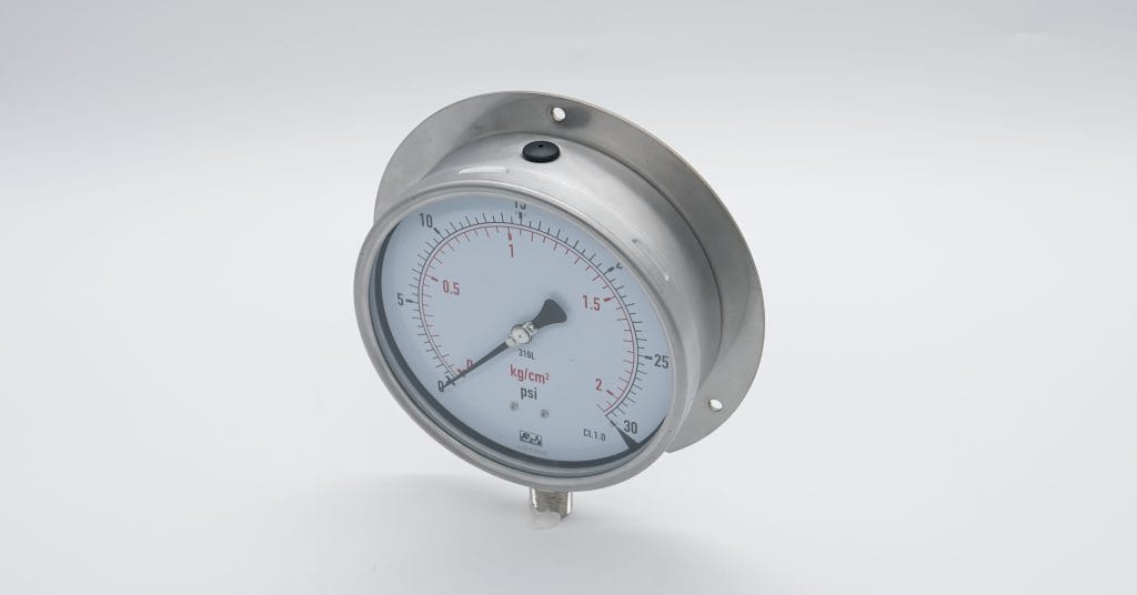 6-inch large dial with back flange for surface mount