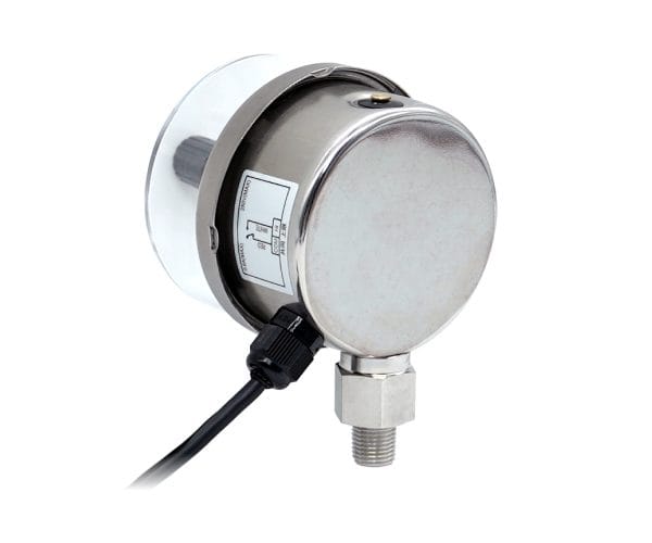 SJ Gauge three-inch pressure gauge with warning alarm contact