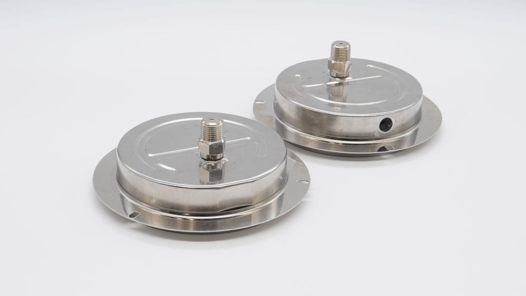 Low back mount with front flange for panel installations