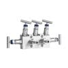 Rear view of the SJ Gauge MSFZ50 five-valve manifold