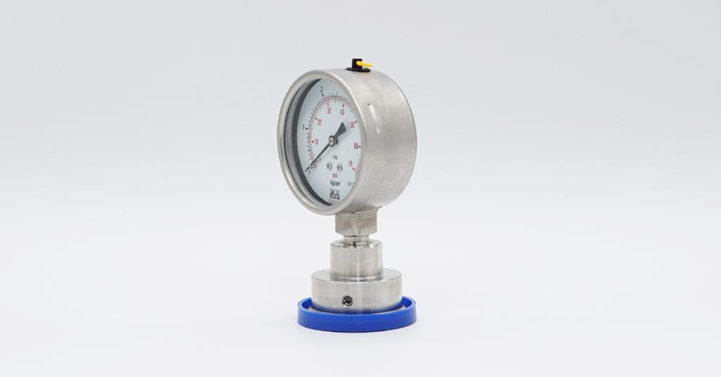 3-inch SS gauge with tri-clamp for easy cleaning
