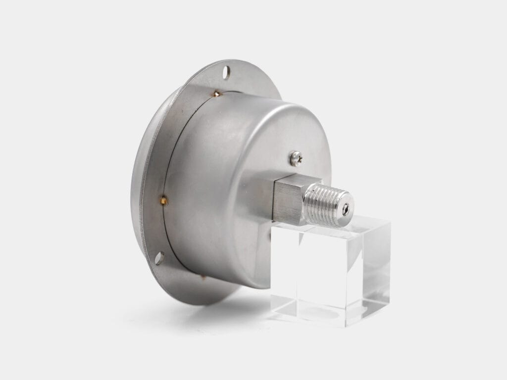 tainless steel micro-pressure gauge with back entry