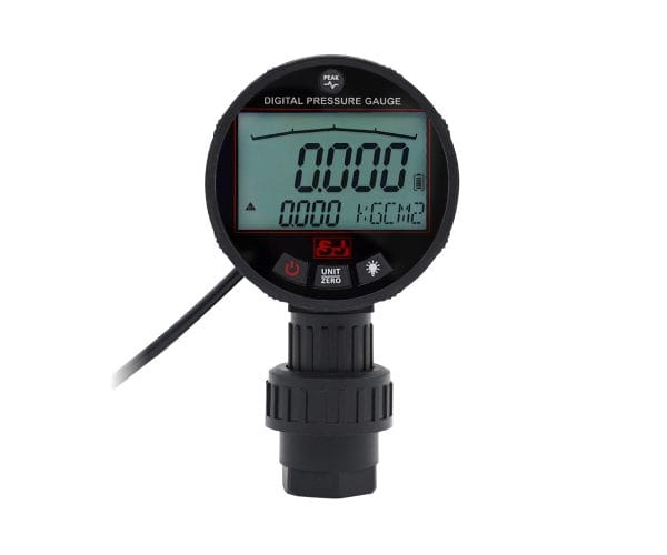 SJ Gauge digital pressure gauge with dual-sided LCD displays