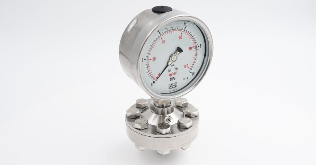 High-pressure Diaphragm Seal with WIKA 990.10 Substituted Gauge