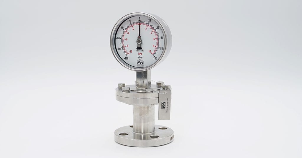 Micro-pressure SS gauge with reliable flange connection