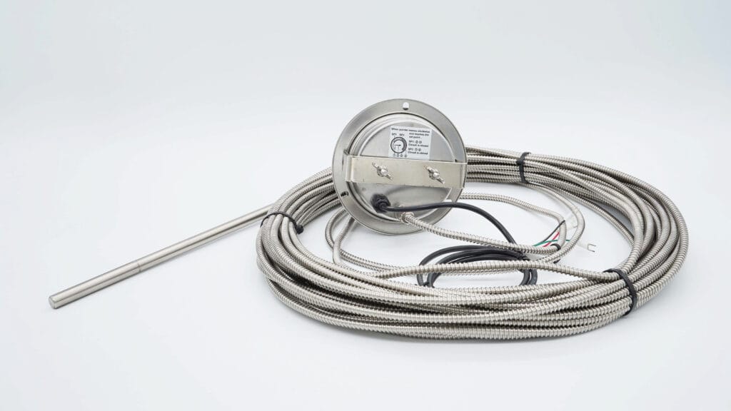 4" Gas Actuated Thermometer, Back Flange for Flush Mount, 375mm Plain Stem