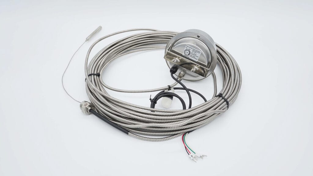 4" Contact Gas Actuated Thermometer, Flush Mount with U-Clamp & Back Flange, Stem with Adjustable Union