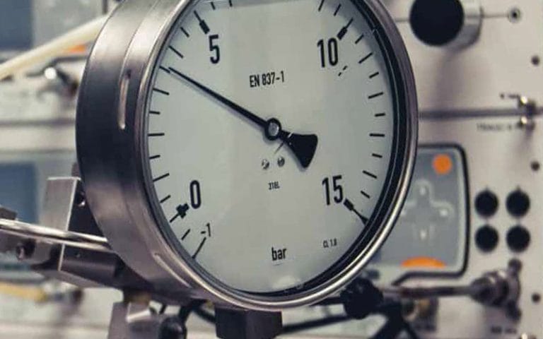 Industrial pressure gauge measuring gauge pressure