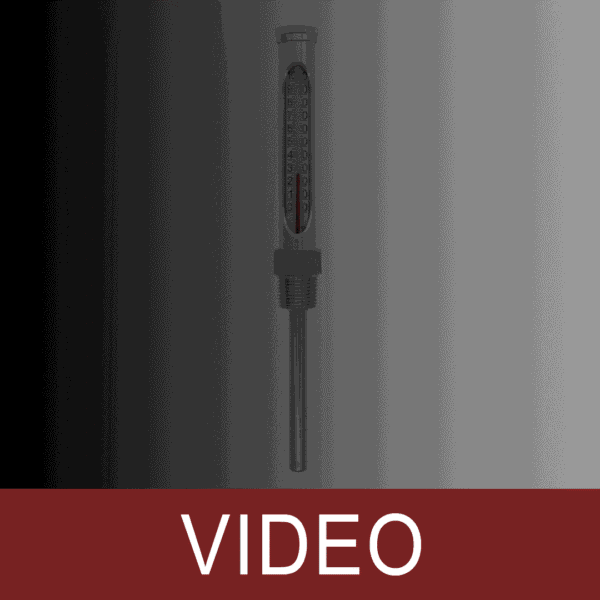 Glass Tube Thermometer with Metal Housing
