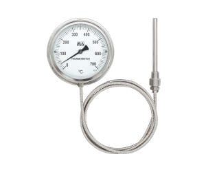 SJ Gauge industrial expansion thermometer with remote capillary sensor