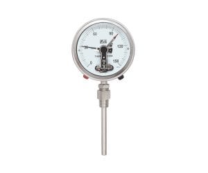 SJ Gauge gas-actuated expansion thermometer with electrical alarm contact
