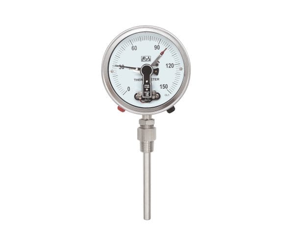 SJ Gauge gas-actuated expansion thermometer with electrical alarm contact