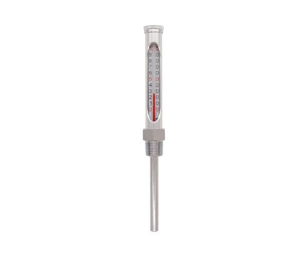 SJ Gauge industrial glass tube thermometer with protective housing