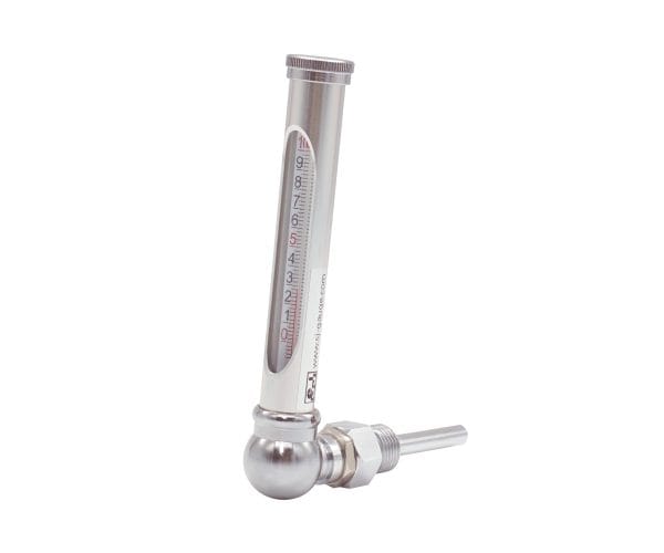 SJ Gauge glass tube thermometer with metal housing for boiler applications