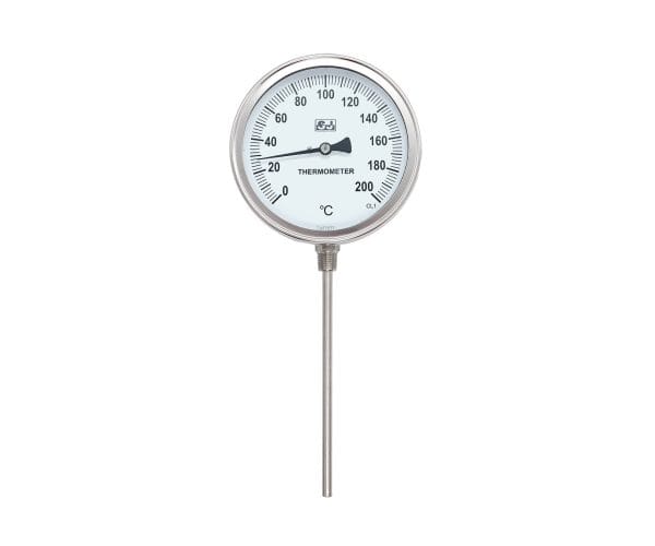 SJ Gauge large industrial thermometer with bottom stem connection