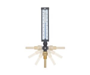 SJ Gauge V-line glass alcohol thermometer with rotatable metal casing