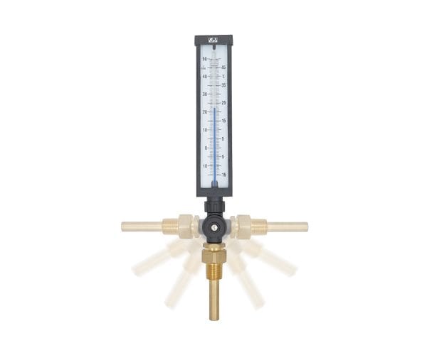 SJ Gauge V-line glass alcohol thermometer with rotatable metal casing