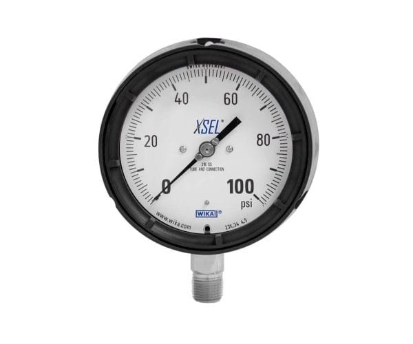 WIKA 233.34 liquid-filled safety pressure gauge