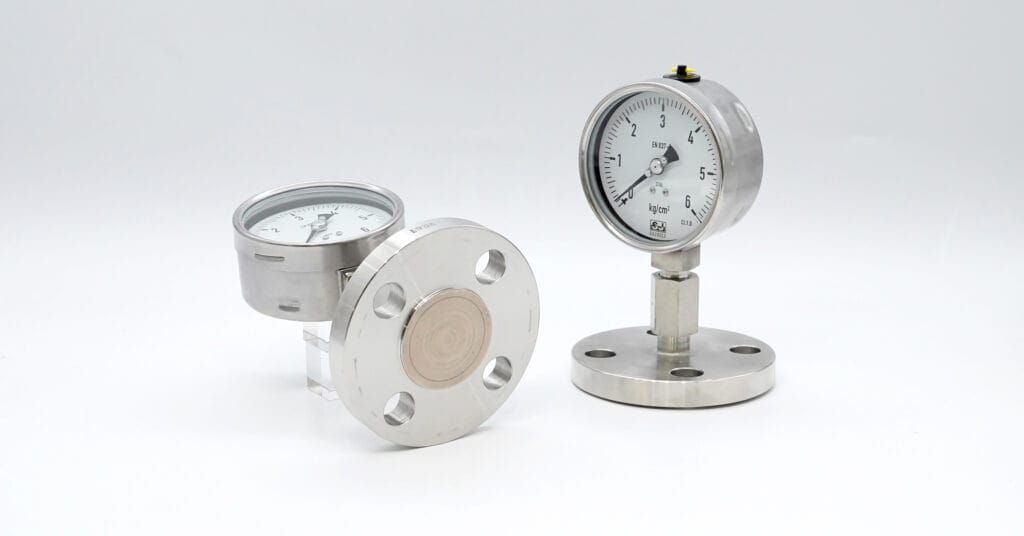 PTFE-lined diaphragm gauge offers superior corrosion resistance for harsh chemical media applications