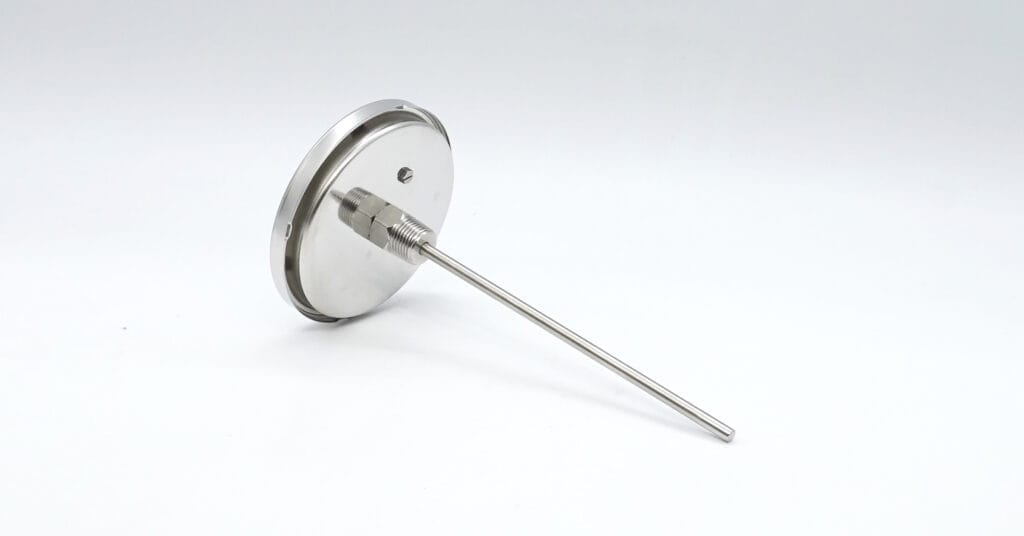 The back of this thermometer features a zero adjustment screw for manual calibration and precise measurement.