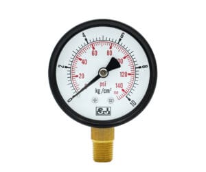 General Industrial Pressure Gauge, Black Steel Case