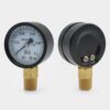 PRI black steel case low-pressure gauge – front and rear views