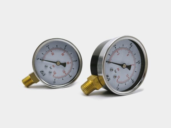 PRI industrial pressure gauges with optional chrome-plated bezel