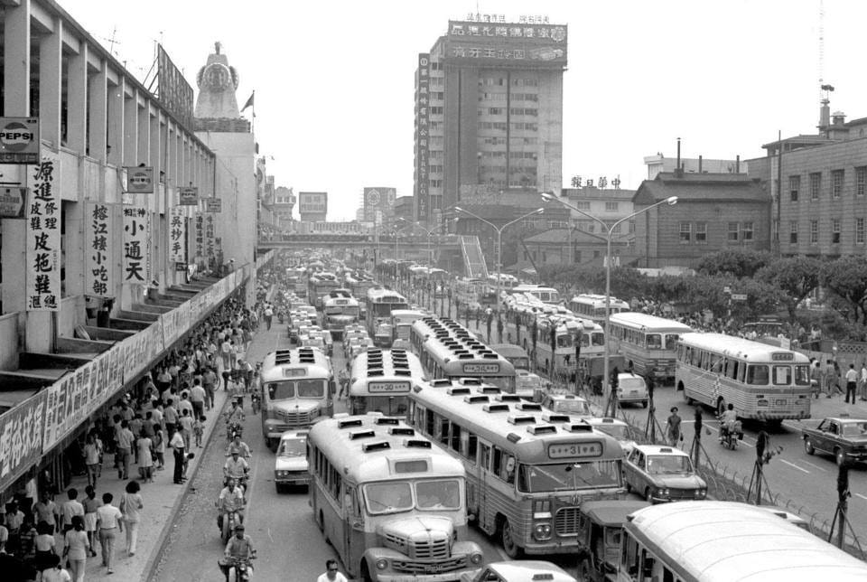 Historic Taipei hardware and instrument market streetscape, 1981