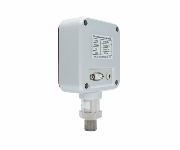 SJ炘嘉儀表PRD-108數位壓力表,後視帶RS232接口 SJ 炘珈儀錶 PRD-108 digital pressure gauge, rear view with RS232 interface